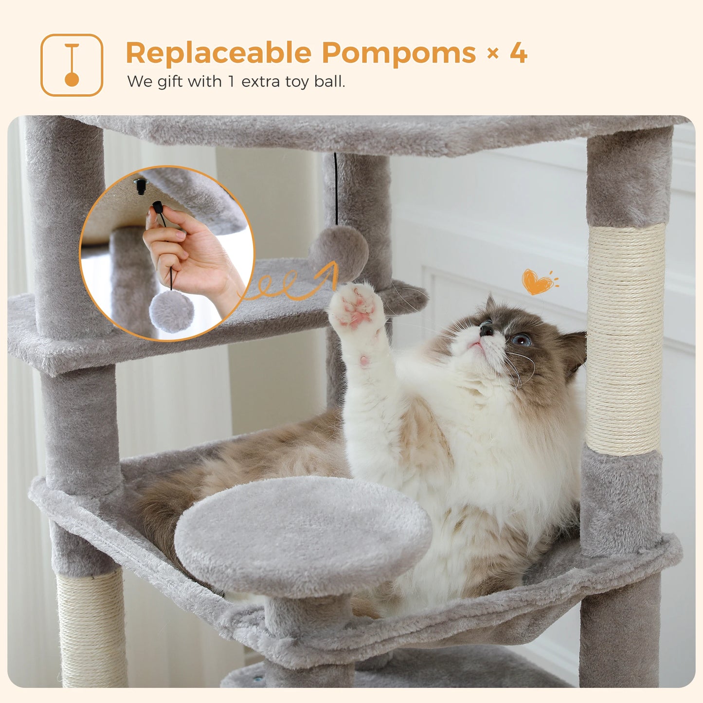 PAWZ Road Large Multi-Level Cat Tree &amp; Condo for Large Cats