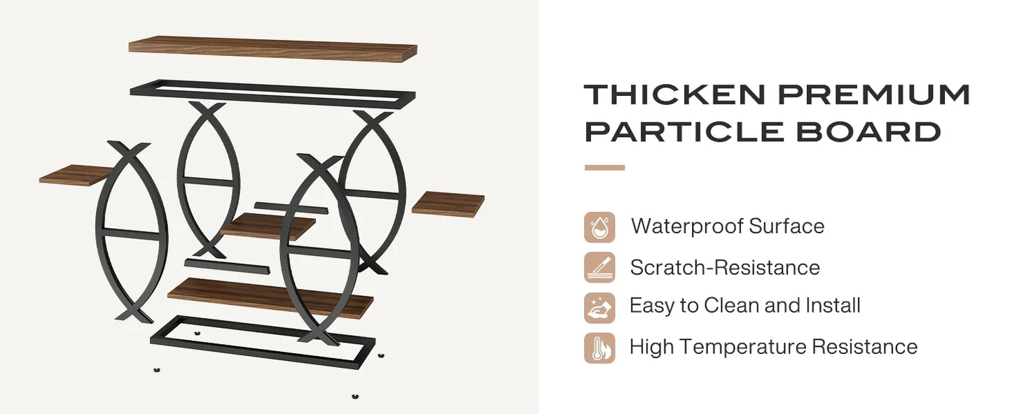 Industrial Console Table For Narrow Entryway Hallway Thick Top