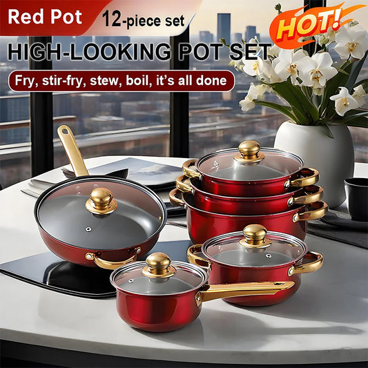 Stainless Steel Nonstick Cookware Set With Lids And Utensils