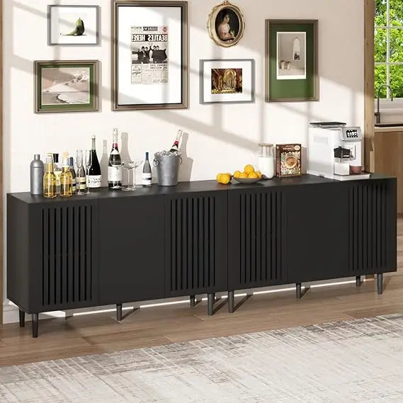 Modern Freestanding Buffet Cabinet With Adjustable Shelves And Doors