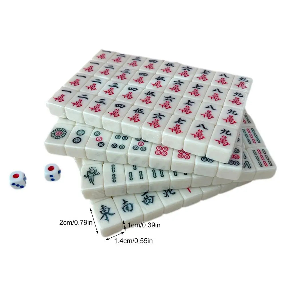 Portable Mini Mahjong Set For Travel And Camping Fun