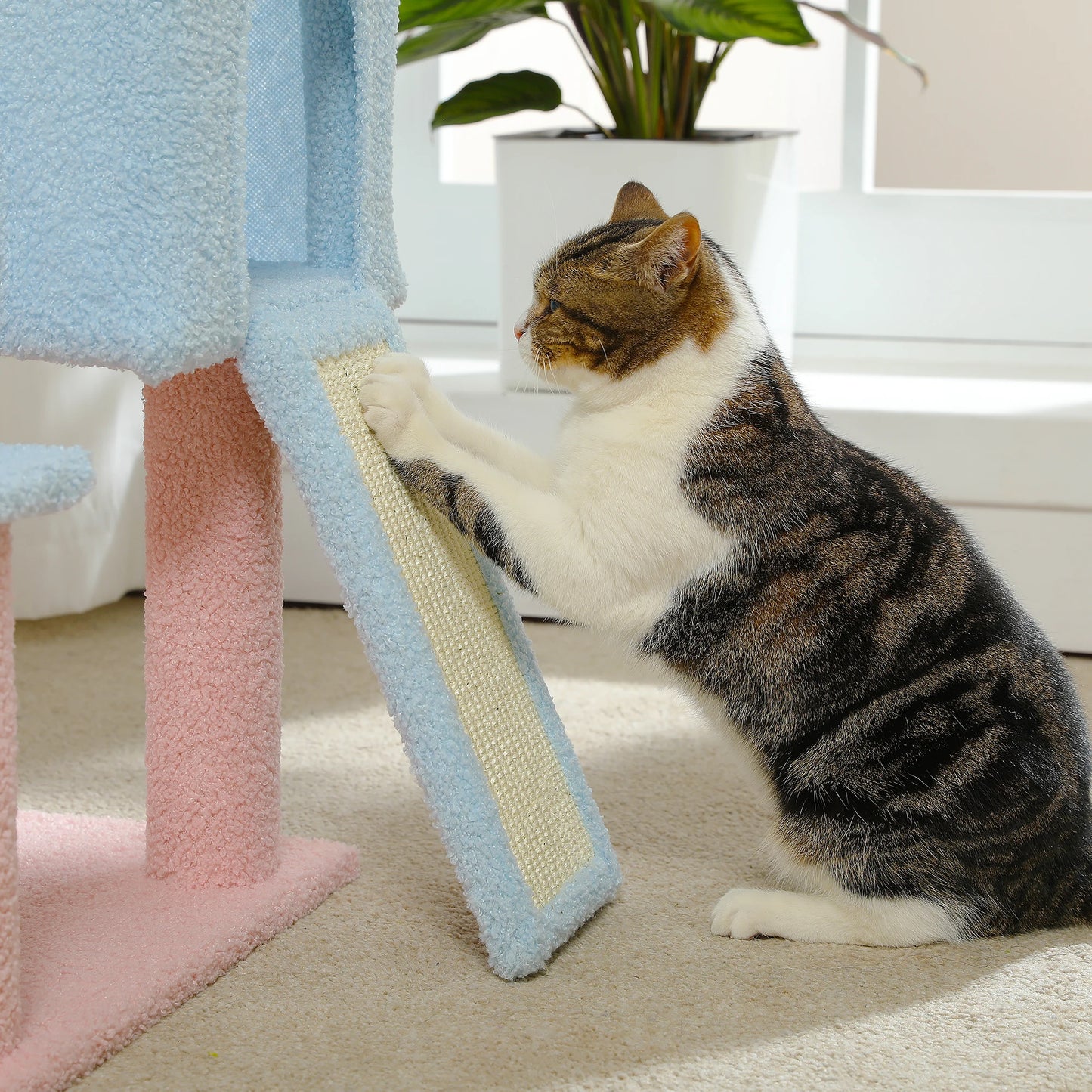 Flower Cat Tree Tower with Scratching Posts for Playful Cats