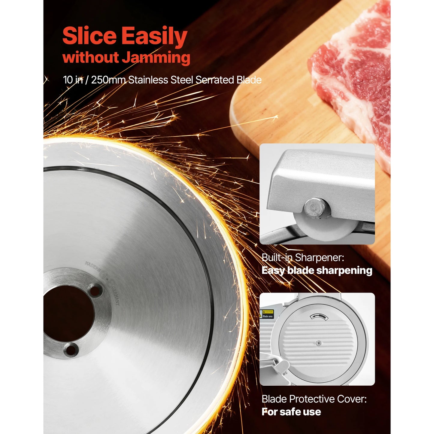 320W Commercial Meat Slicer With SUS420 Blade For Precise Slicing