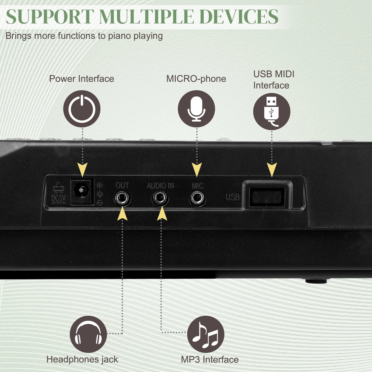 Gep 110 61 Key Keyboard With Led Screen And Accessories