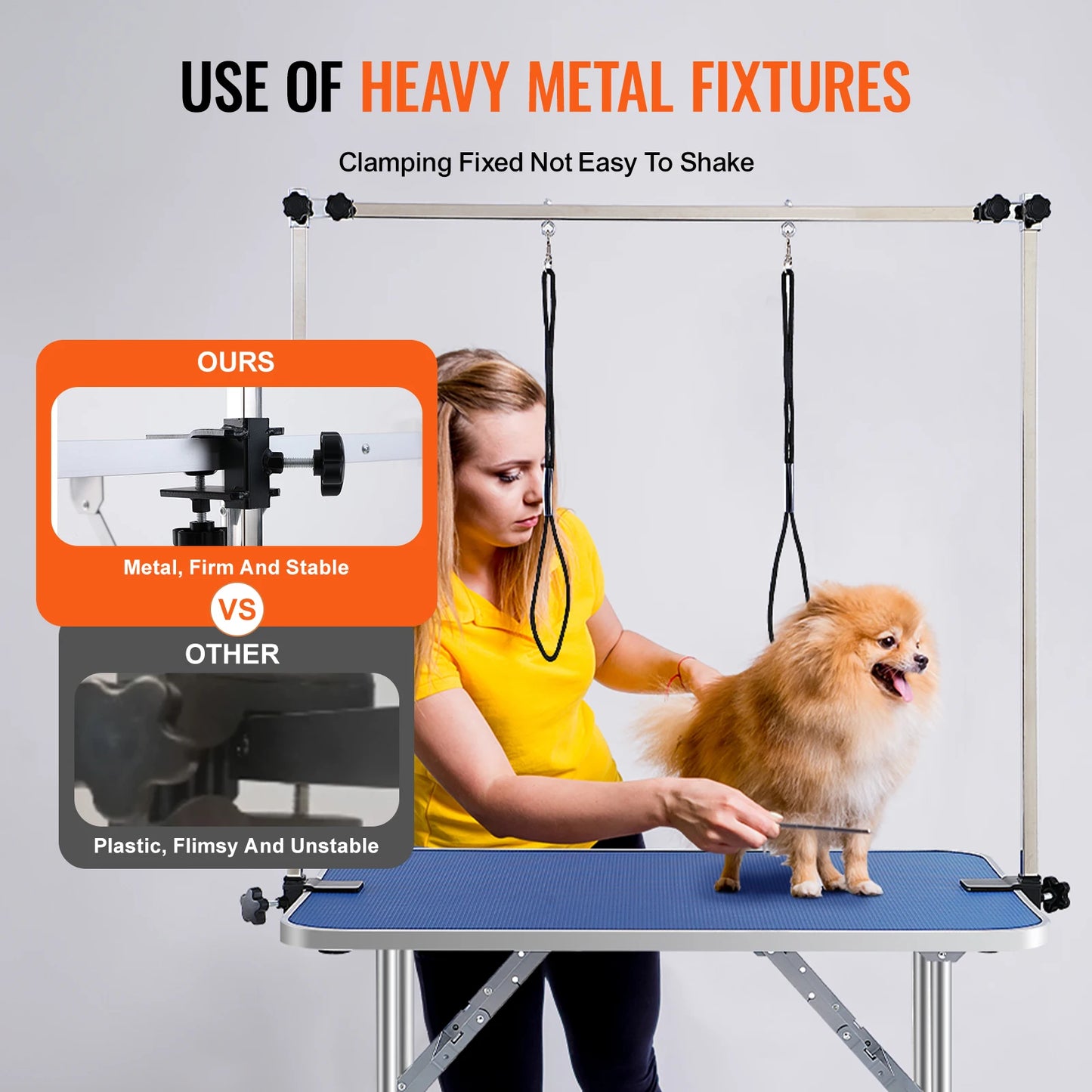 Two Arm Dog Grooming Table With Clamp And Foldable Stand