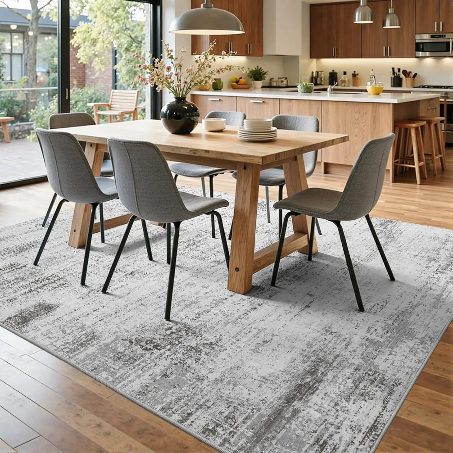 Abstract Area Rug Non Slip Washable For Living Room Decor