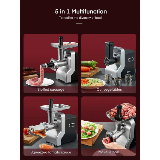 Heavy Duty Electric Meat Grinder 5 in 1 Sausage Stuffer
