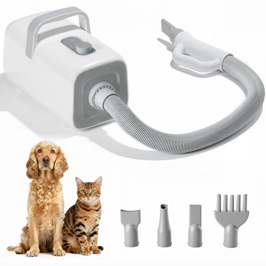 JHK Pet Blow Dryer with 4 Nozzles, Adjustable Airflow and 3 Heat Settings