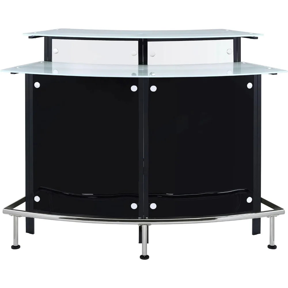 Glass Bar Cabinet With Bottle Wine Rack And Stemware Rack