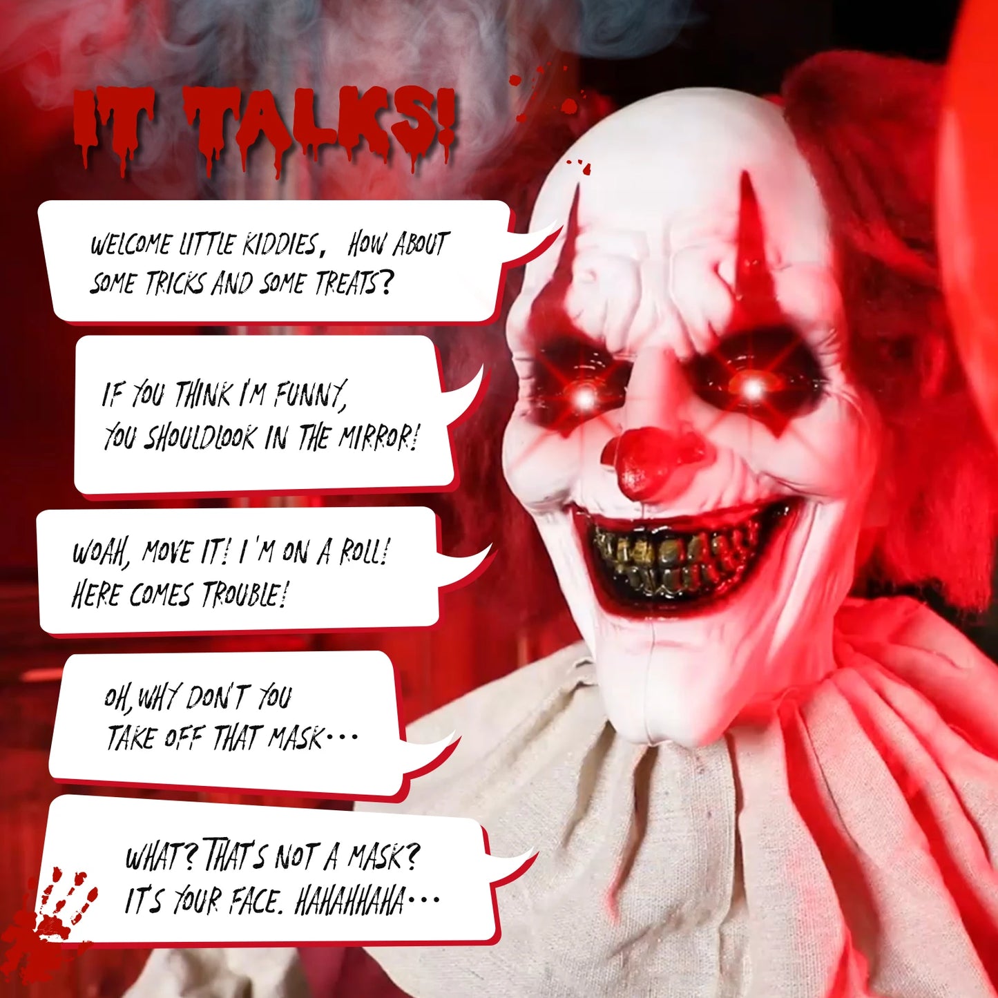 Joker Balloon Voice Control Halloween Standing Decoration for Outdoors