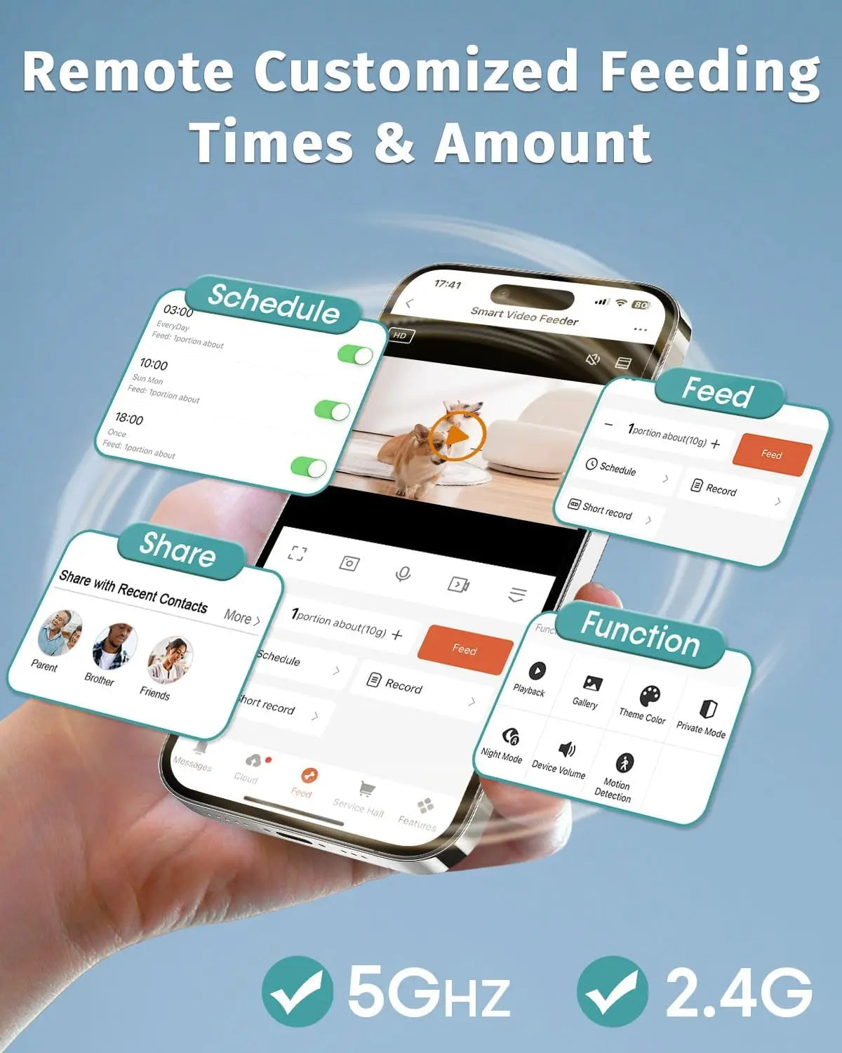 Smart Automatic Dog Feeder With Camera And WiFi App Control