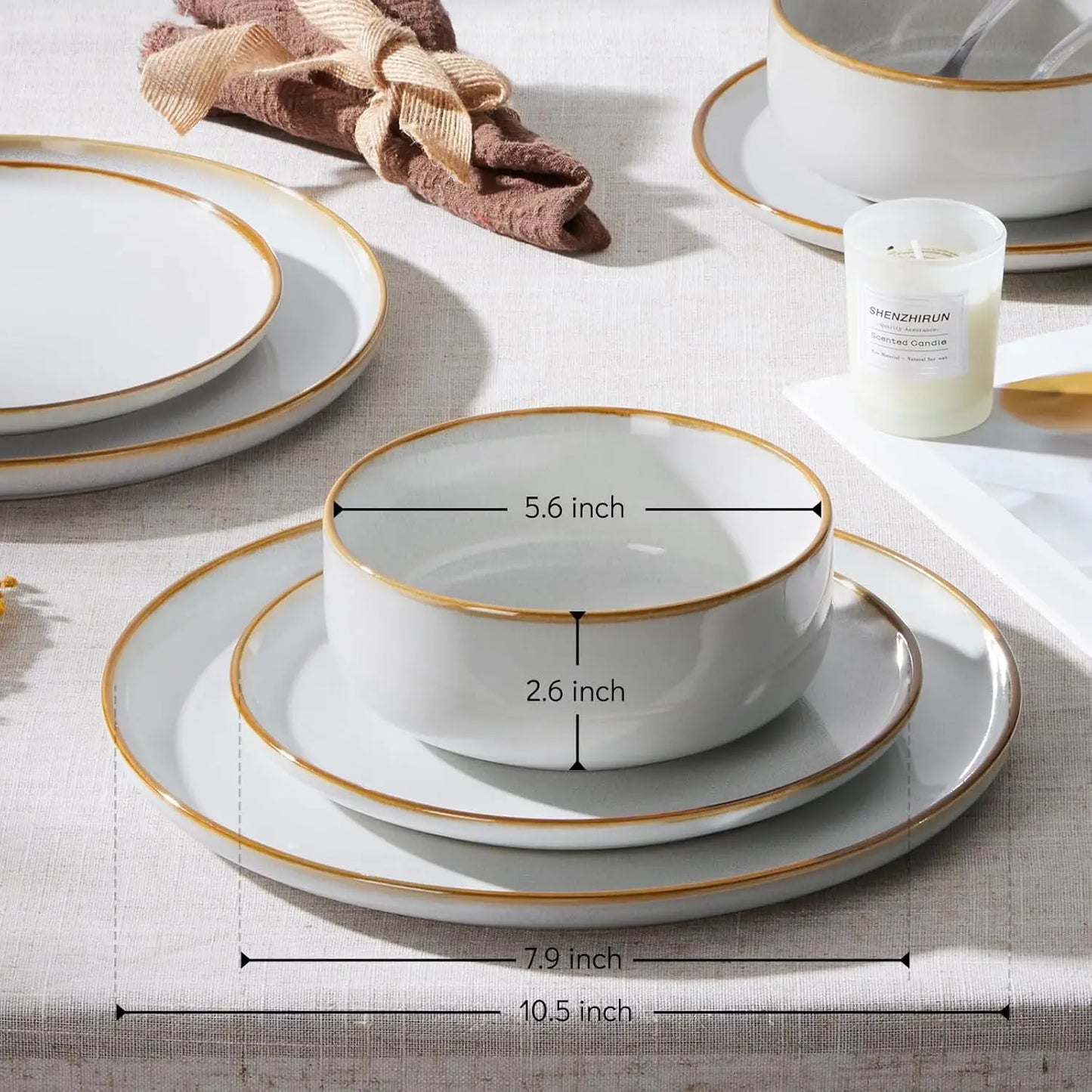 Stoneware Dinnerware Set For Four 12 Piece Reactive Glaze Dishes