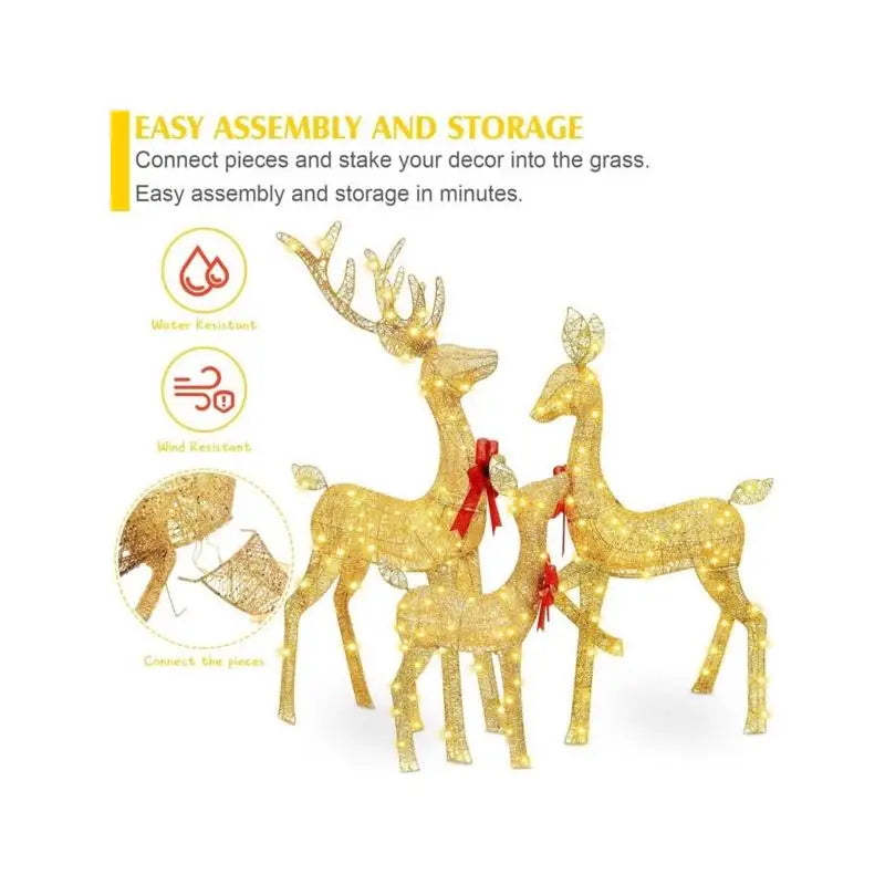 Lighted Christmas Reindeer Family Set Outdoor Decor