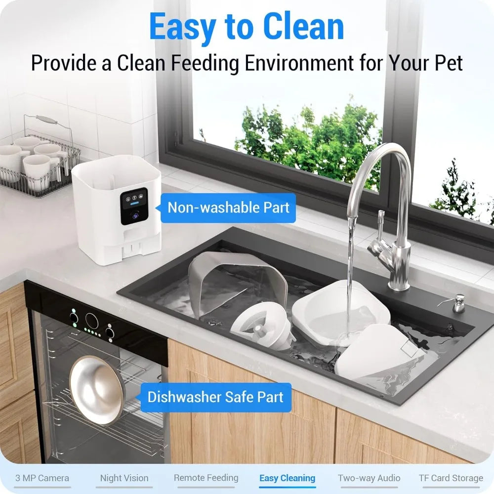 Smart Pet Feeder With Camera For Cat And Dog Feeding
