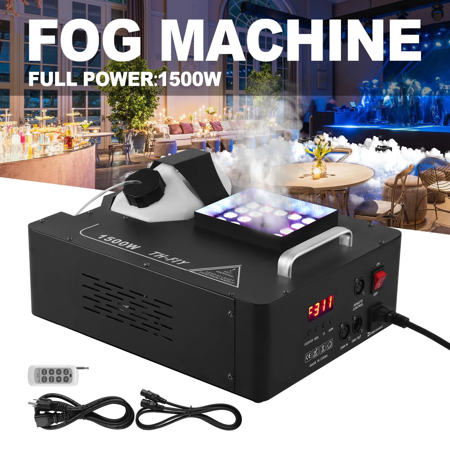 Fog Machine with LED Lights for Parties and Events