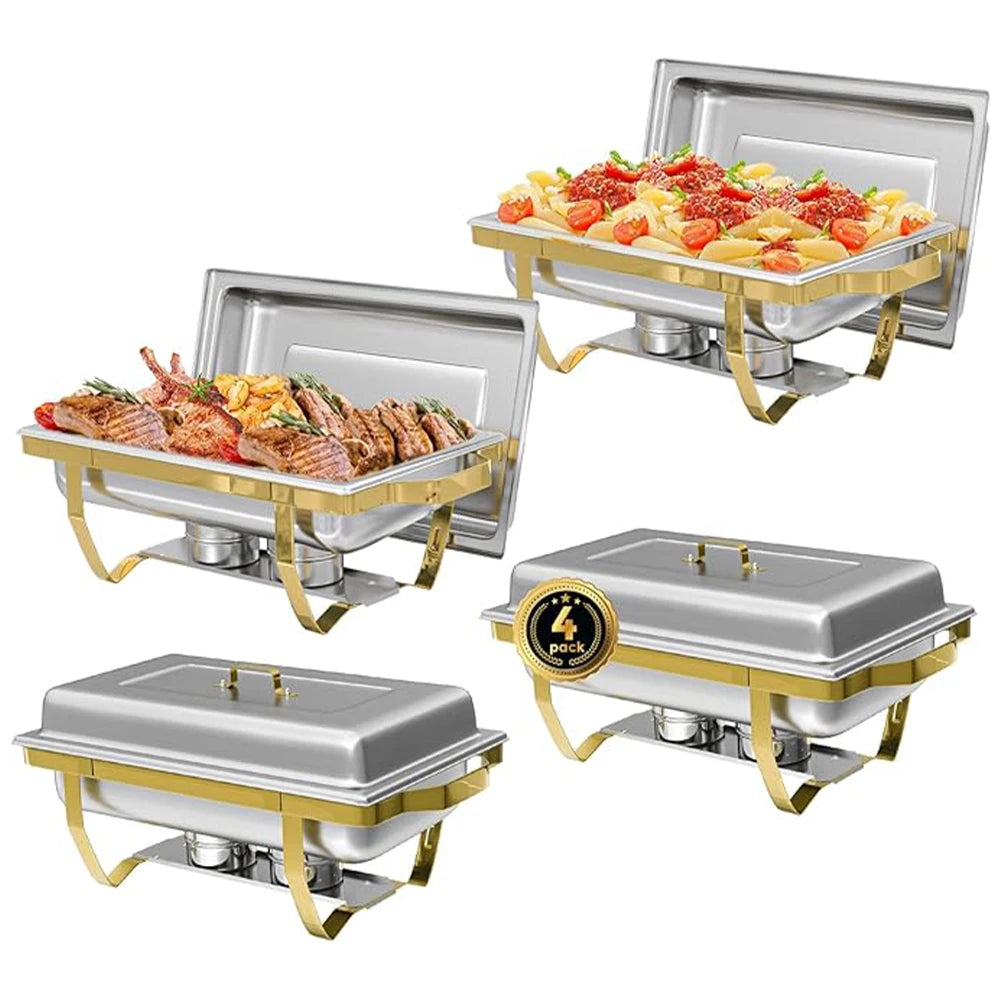 Stainless Steel Chafing Dishes Buffet Set For Catering And Events