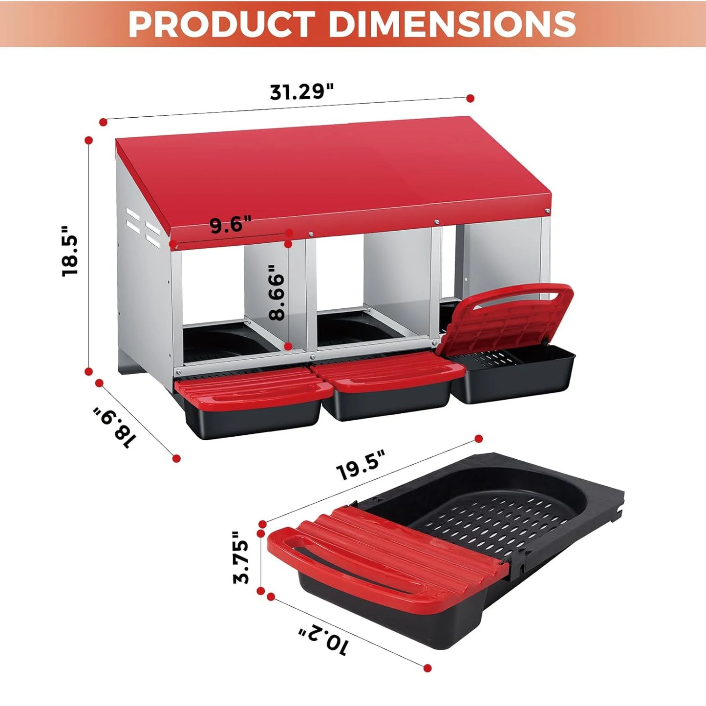 Automatic Rollout Metal Chicken Nesting Box With Collection Tray
