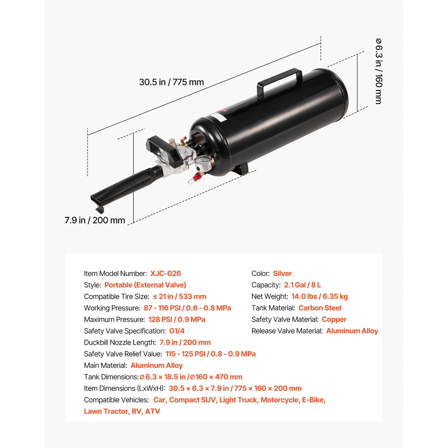 SucceBuy Portable Tire Bead Seater And Inflator Tool For Cars
