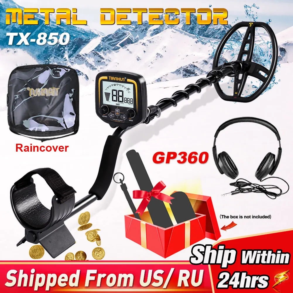 TX-850 Deep Metal Detector Nugget Hunter Pinpoint With 19 KHz