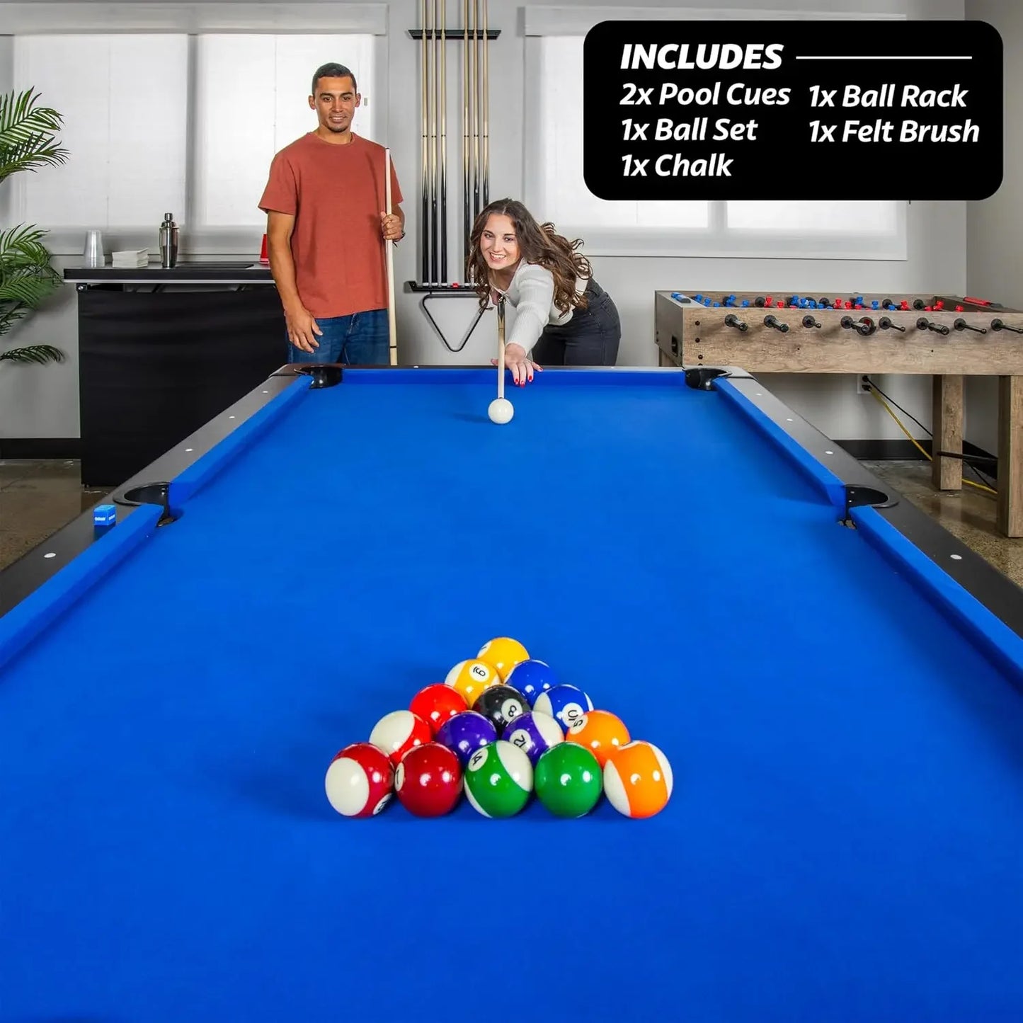 Customizable Portable Pool Table With Balls Cues Chalk