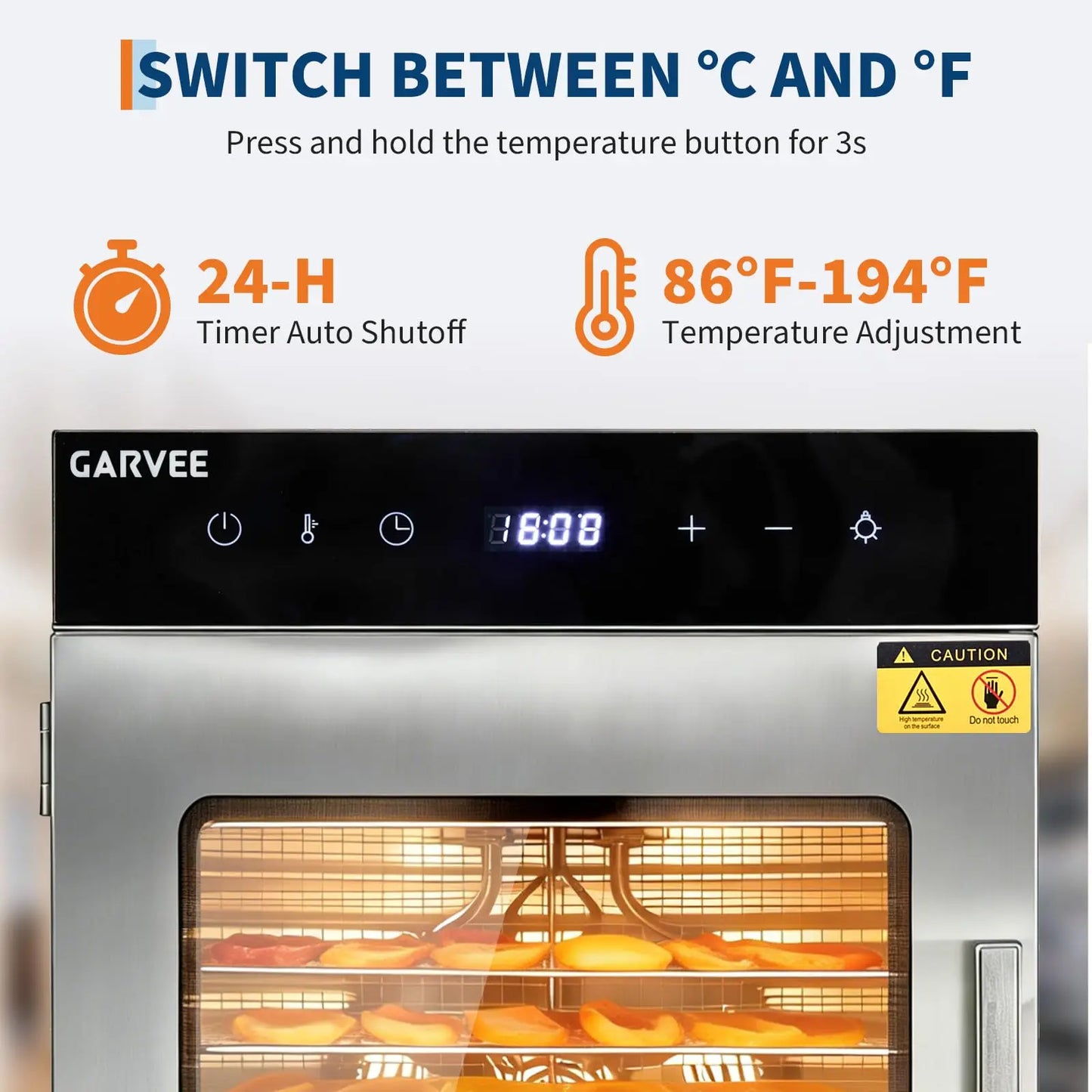 Stainless Steel Digital Food Dehydrator with 10 or 12 Trays
