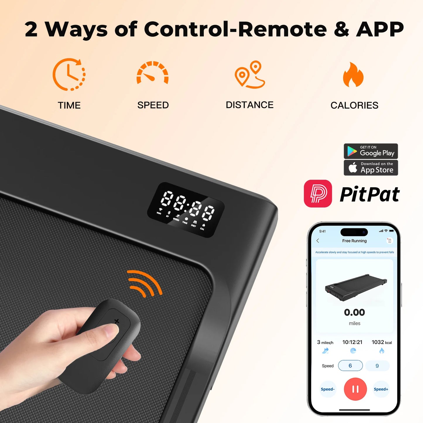 Portable Under Desk Treadmill with Remote Control for Home Office