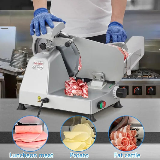 Electric Meat Slicer With Adjustable Thickness Sharp Blade