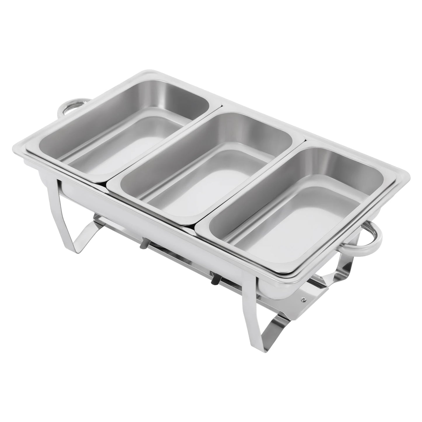 Chafing Dish Buffet Set 3 Grid Stainless Steel Rectangular Catering Chafer Warmer Set Buffet Dishes Warming Set 63.5*35.5*32cm