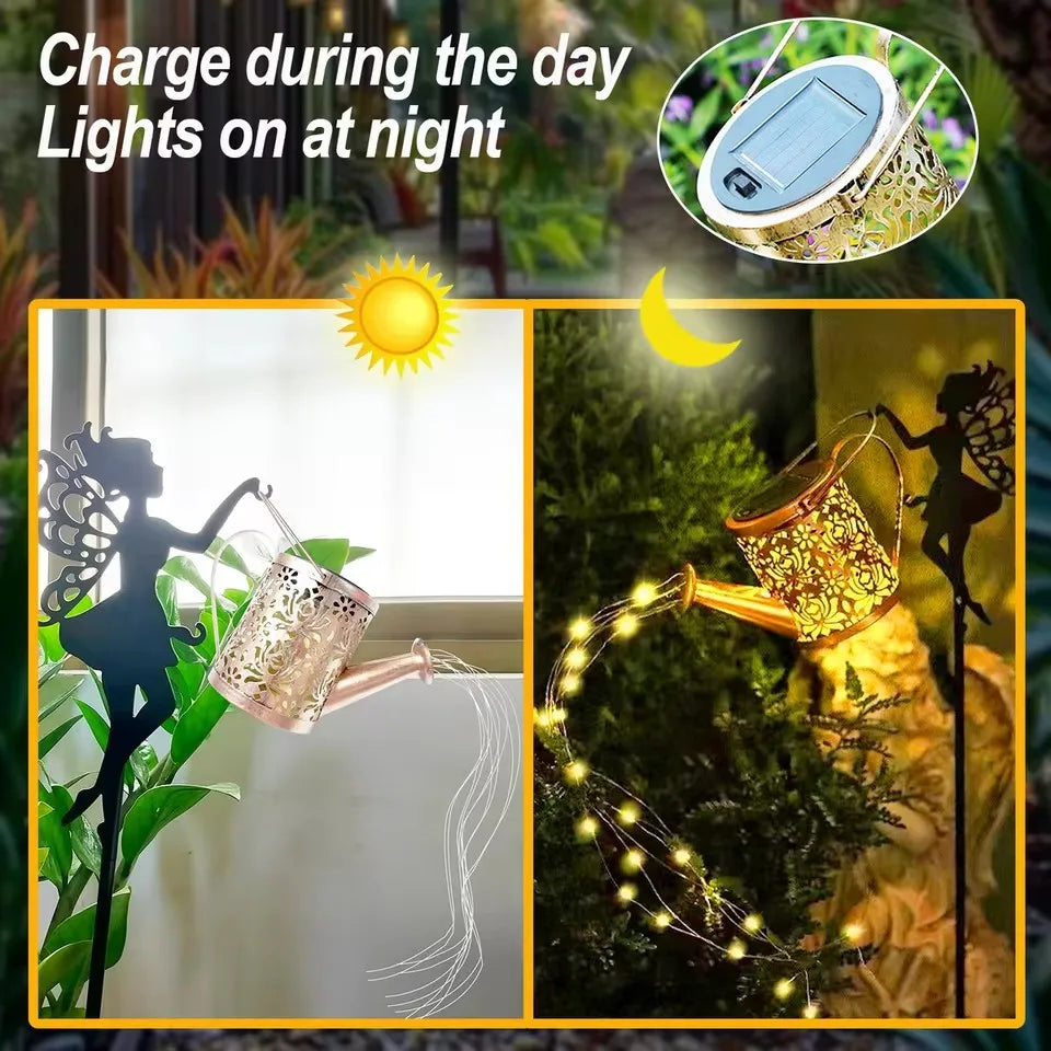 Solar Fairy Watering Pot Lamp For Outdoor Garden Decor