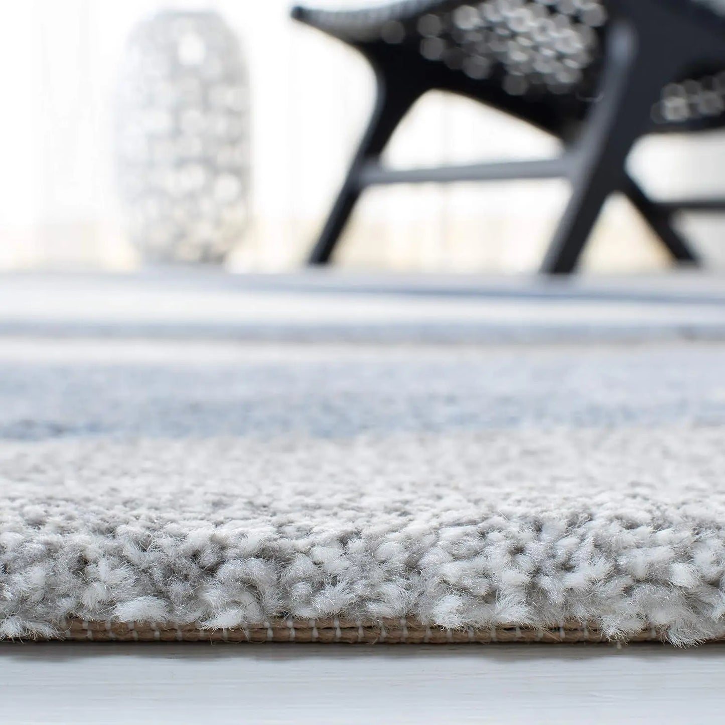 Mid Century Modern Runner Rug Striped Wool For High Traffic