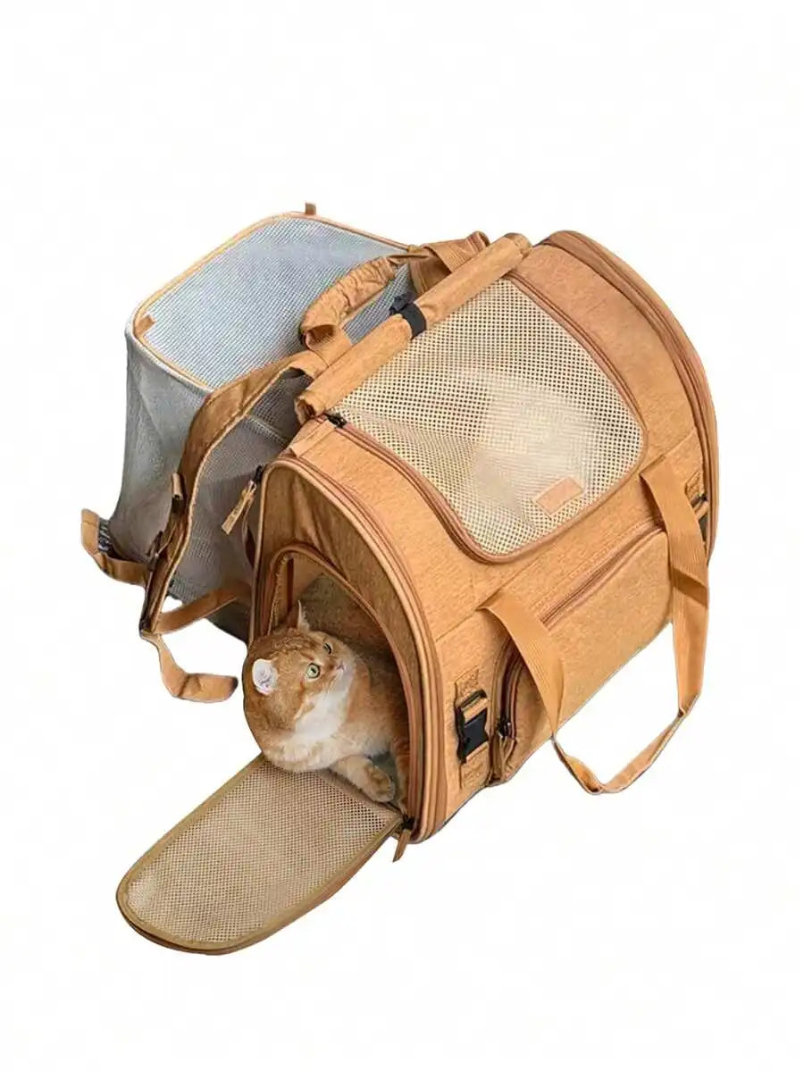 Expandable Backpack Pet Carrier for Cats & Small Dogs – Up to 15 lb