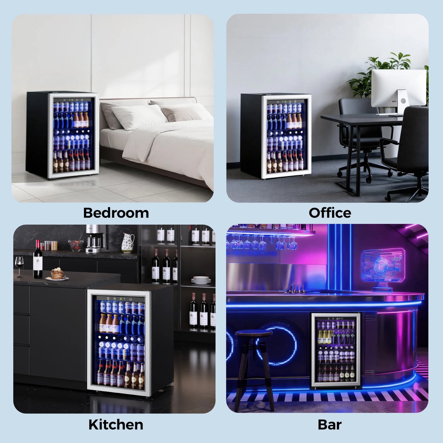 Digital Beverage Refrigerator With Adjustable Temperature For Home Bar