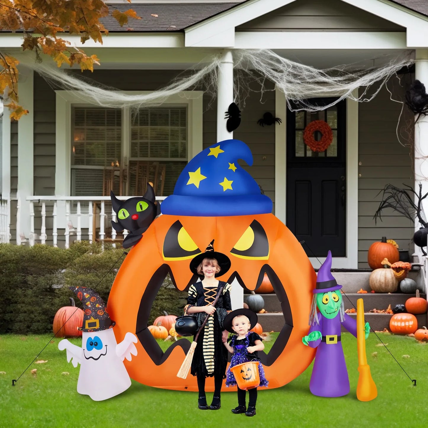 Pumpkin Photo Prop Inflatable Halloween Decor Blow Up