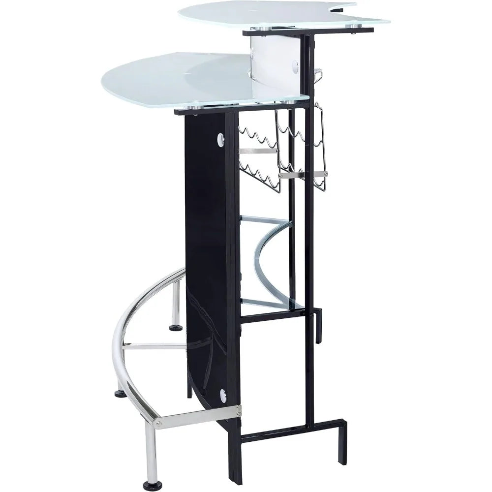 Glass Bar Cabinet With Bottle Wine Rack And Stemware Rack