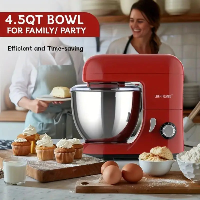 Cheftronic 4.5-Quart Tilt-Head Stand Mixer with 6 Speeds