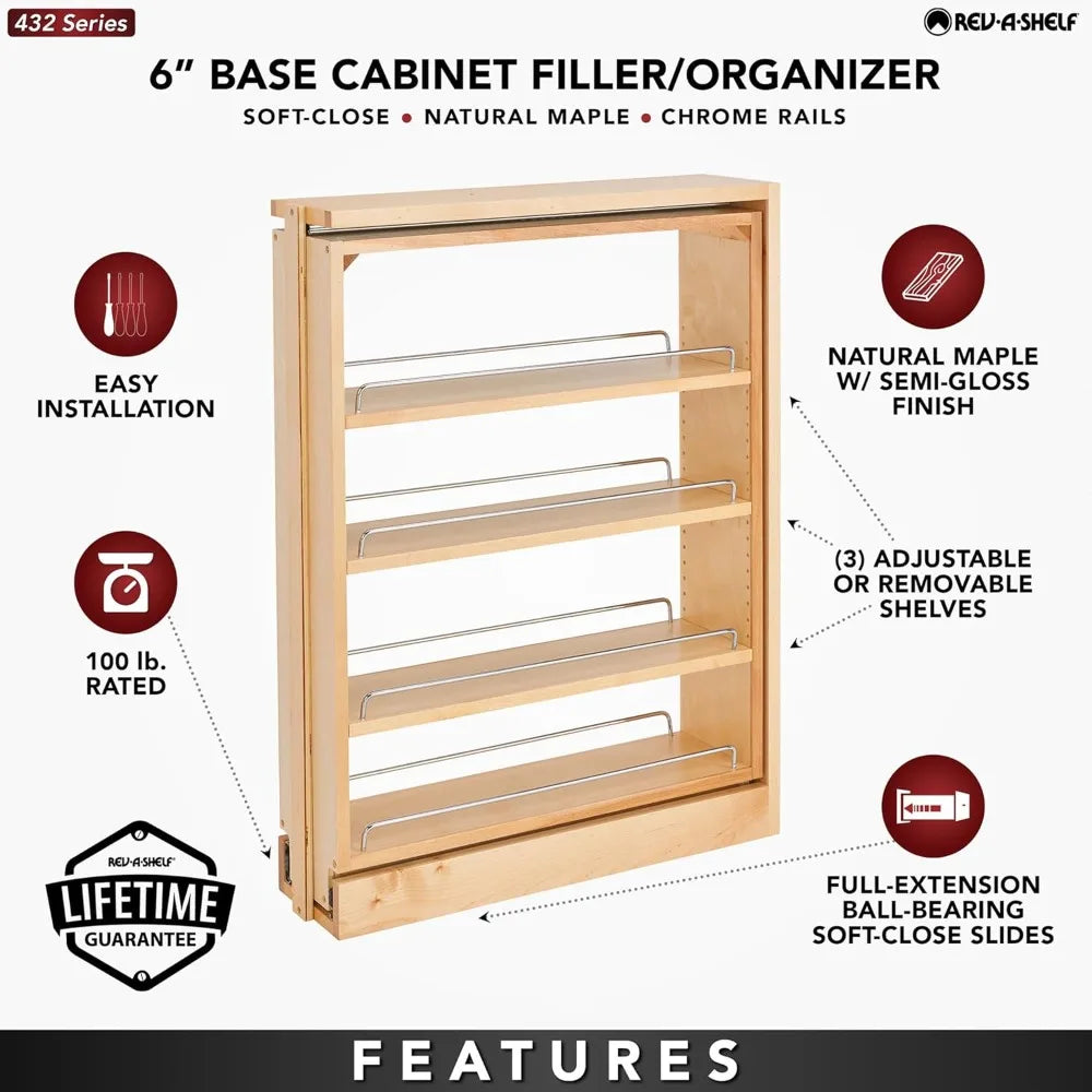 Pull Out Shelf Organizer For Kitchen Cabinets With Soft Close