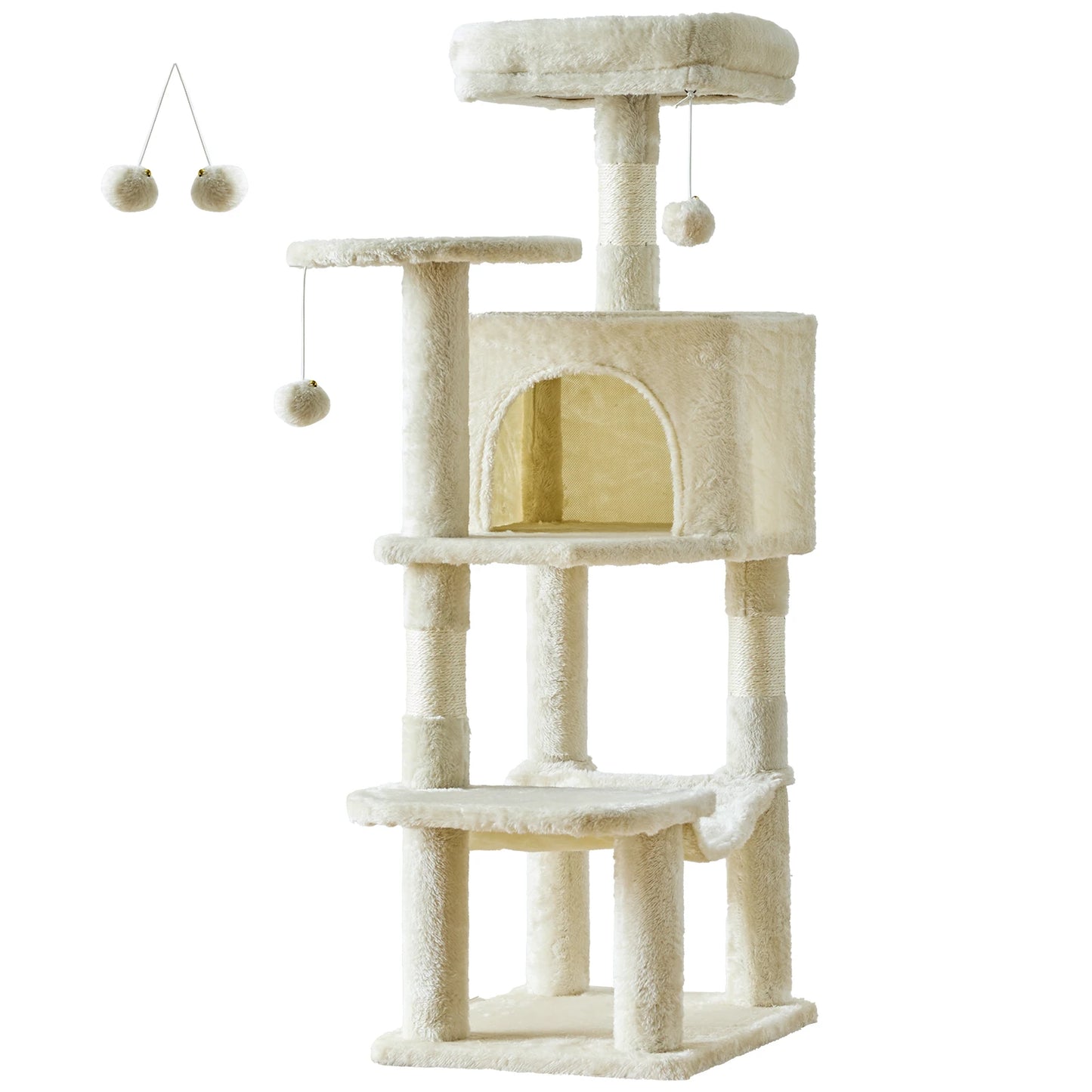 Multi Level Cat Tree With Scratching Posts For Indoor Cats