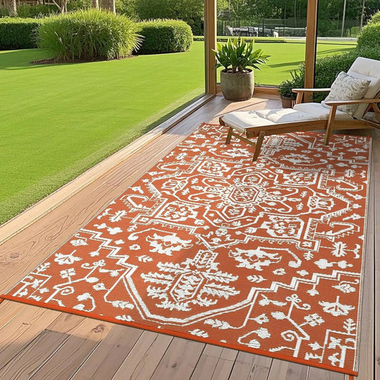 Waterproof Stain Resistant Outdoor Area Rug For Deck Patio Balcony