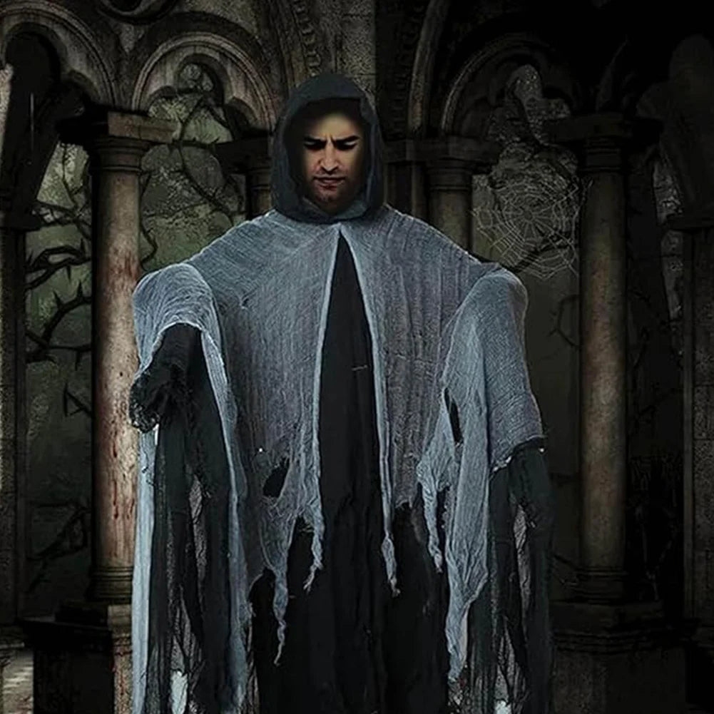 Halloween Ghost Cape Costume for Gothic Horror Cosplay