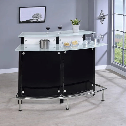 Glass Bar Cabinet With Bottle Wine Rack And Stemware Rack