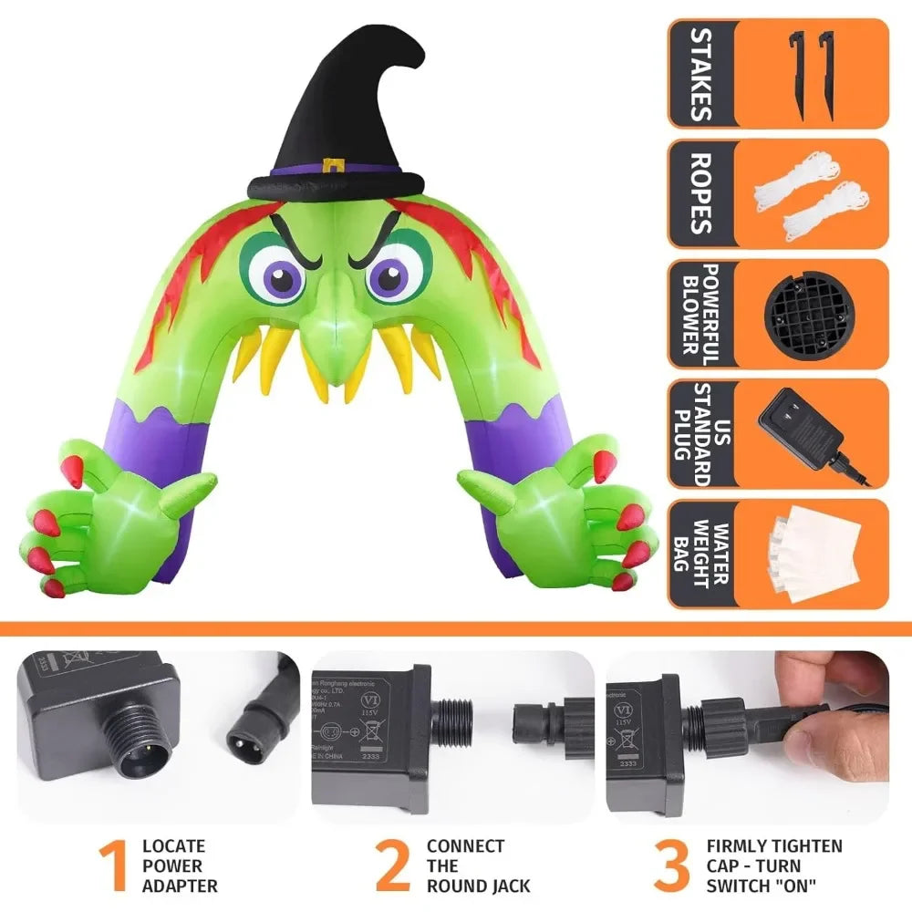 Halloween LED Inflatable Arch Decorations With Blower