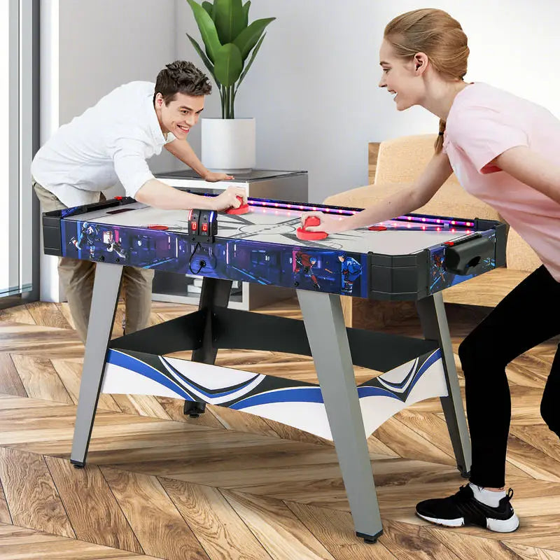 Air Powered Hockey Table With Pushers And Pucks For Fun