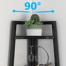 Modern Industrial Corner Ladder Shelf For Books Plants Decor