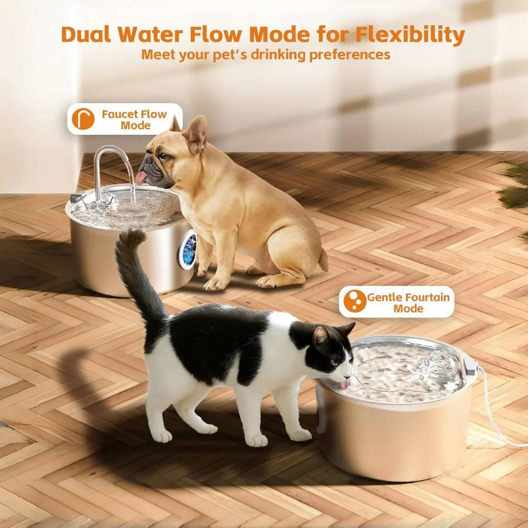 Stainless Steel Cat Water Fountain Automatic With Replaceable Filters