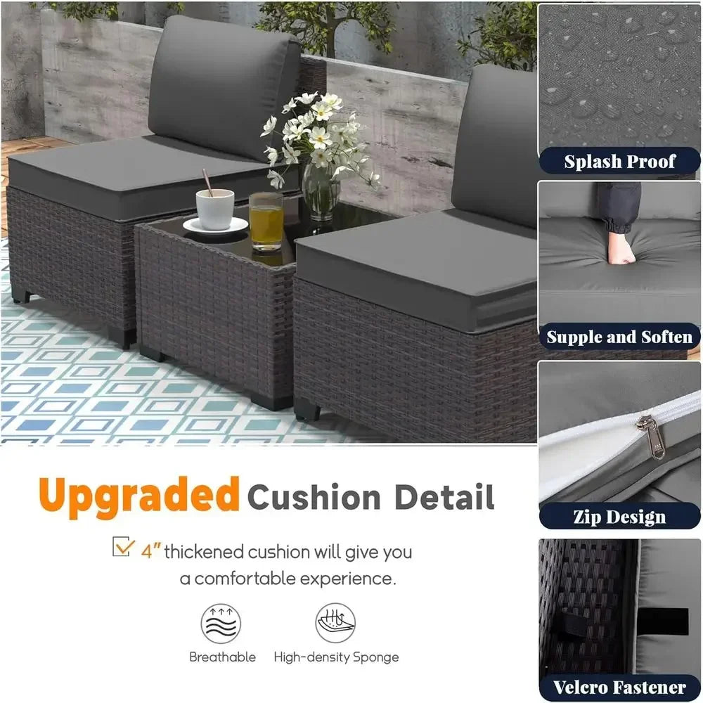 10-Piece Outdoor Patio Furniture Set With Fire Pit Table And Sofas