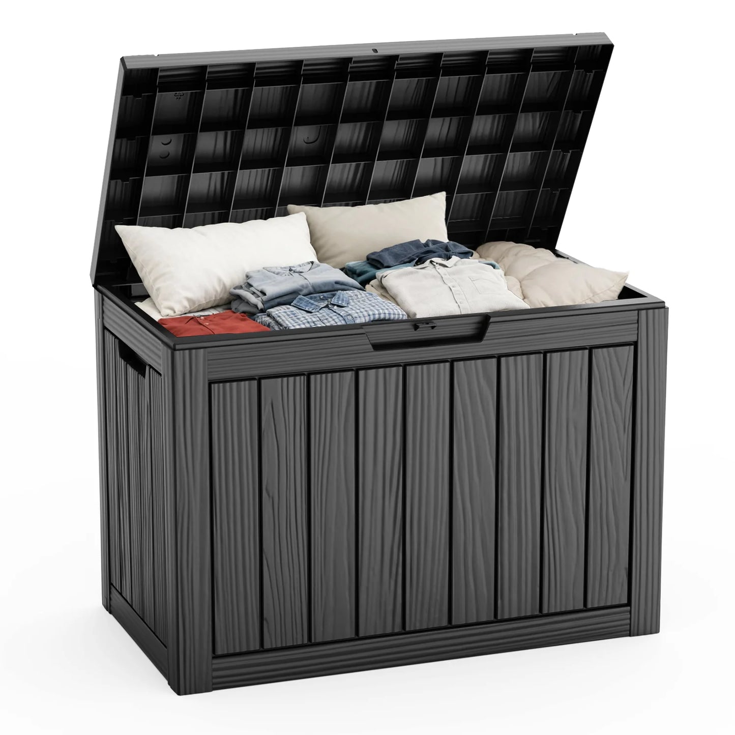 45-Gallon Waterproof Lockable Outdoor Storage Box for Patio Furniture and Tools