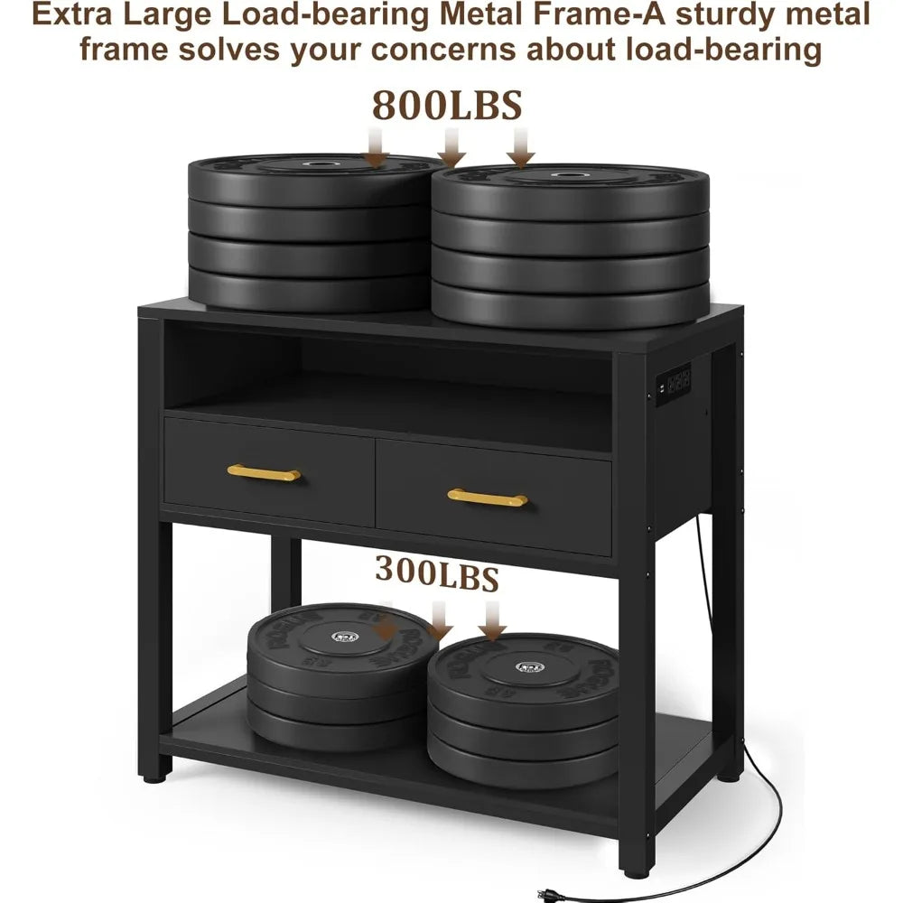Heavy Duty Aquarium Stand With Metal Frame And Power Outlet