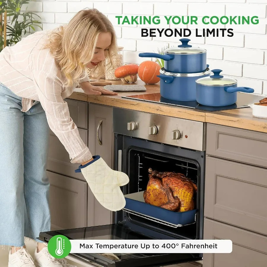 Professional Grade Kitchen Cookware Set With Ceramic Nonstick Bakeware