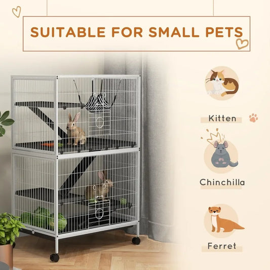 Spacious 5-Tier Small Animal Cage with Hammock Accessory
