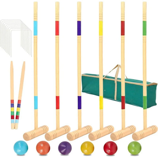 Deluxe Six Player Croquet Set for Backyard Fun